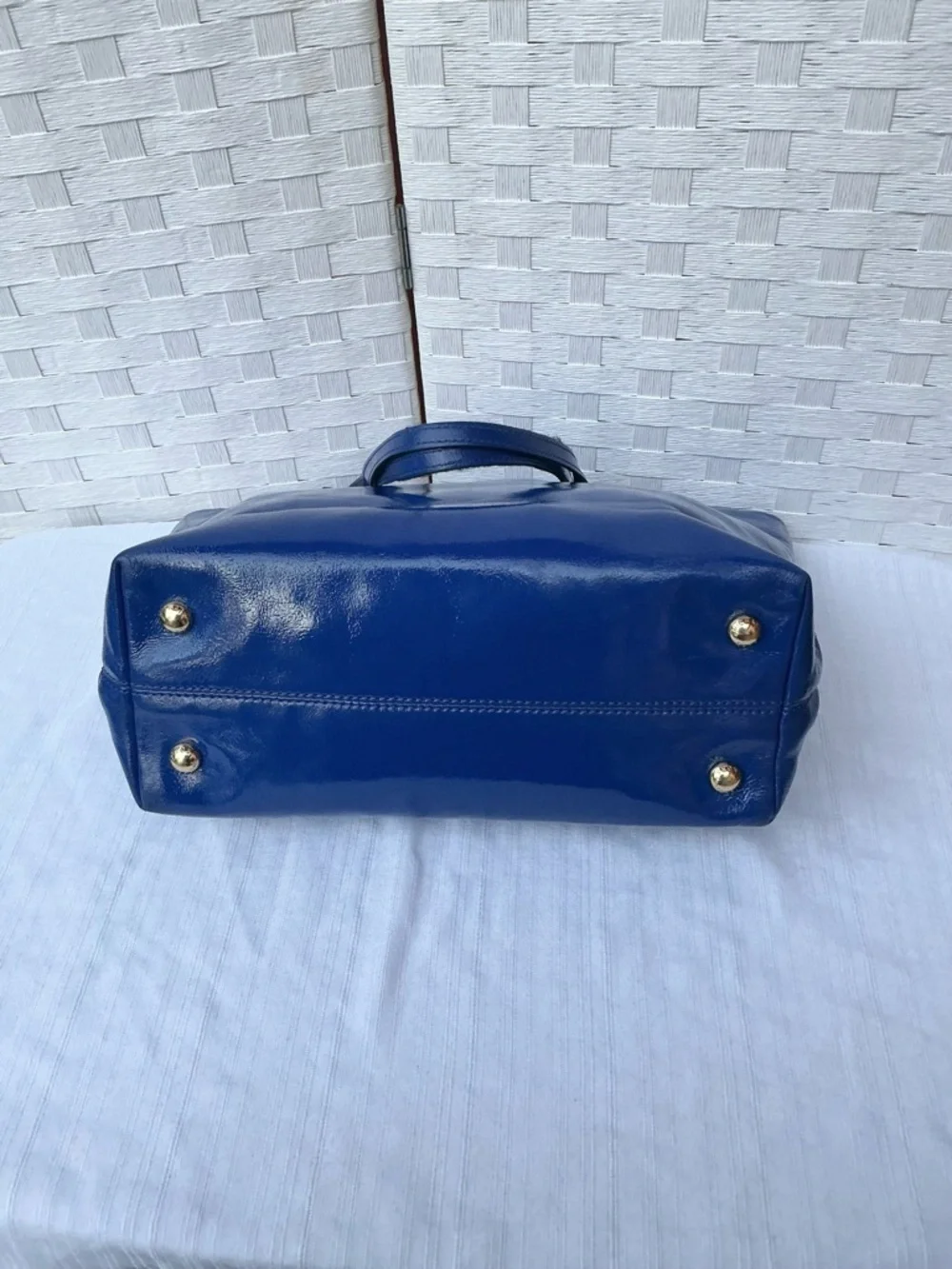 Michael Kors Blue Tote Bag Patent Leather - Picture 4 of 5